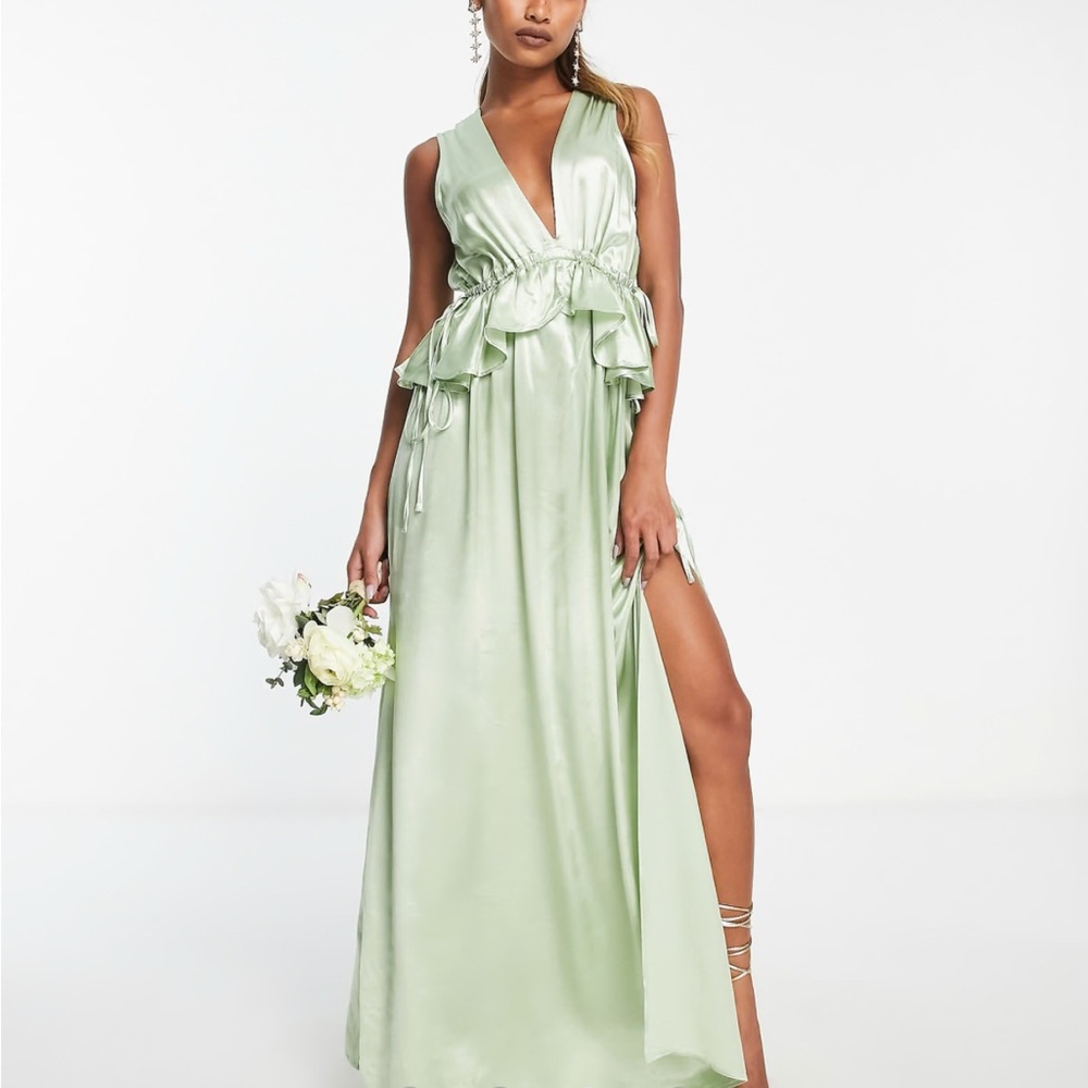 Topshop Light Green Maxi Dress